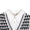 White Checkerboard Pattern Blouses - SHIMENG