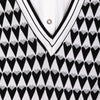 White Checkerboard Pattern Blouses - SHIMENG