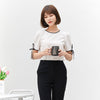 White Circle Collar T-shirt - SHIMENG