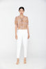 White High Waist Tapered Pants - SHIMENG