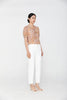 White High Waist Tapered Pants - SHIMENG