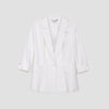 White Lapel Collar Suit Blazer 3/4 Sleeves - SHIMENG