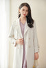 White Long Double Breasted Trench Coat - SHIMENG