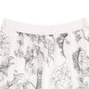 White Midi Skirts Flower Bird Pattern - SHIMENG