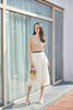 White Pleated Lace Midi Skirt - SHIMENG