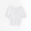 White Puff Sleeve Heart Button T-shirt - SHIMENG