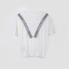 White Short Sleeve Crew Neck Knit Shirt Top - SHIMENG