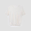 White Short Sleeve Crewneck Knit T-shirt - SHIMENG