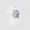 White Short Sleeve Cute Pattern Cotton T-shirt - SHIMENG