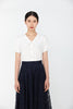 White Short Sleeve Lace Collar T-Shirt - SHIMENG