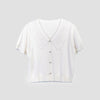 White Short Sleeve Lace Collar T-Shirt - SHIMENG