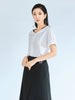 White Silk T-shirt Fake Two Pieces - SHIMENG