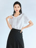 White Silk T-shirt Fake Two Pieces - SHIMENG