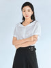 White Silk T-shirt Fake Two Pieces - SHIMENG