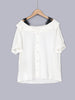 White Silk T-shirt Fake Two Pieces - SHIMENG