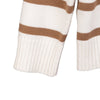White Striped Zip Collar Wool Sweater - SHIMENG