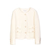White Tweed Coats with Metal Buttons - SHIMENG