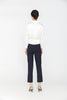 White Waist Collared Short Shirts Blouses - SHIMENG