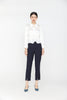 White Waist Collared Short Shirts Blouses - SHIMENG