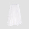 White Waistband Lace Midi Skirt - SHIMENG