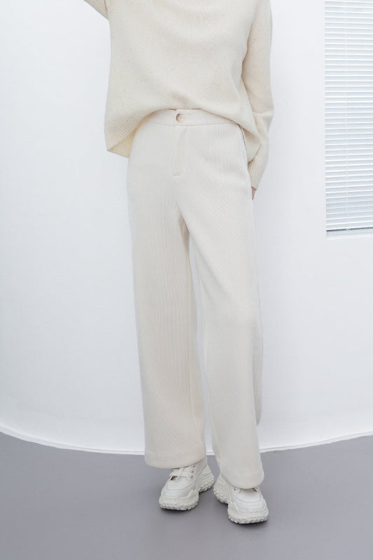 White Wide Leg Pants - SHIMENG