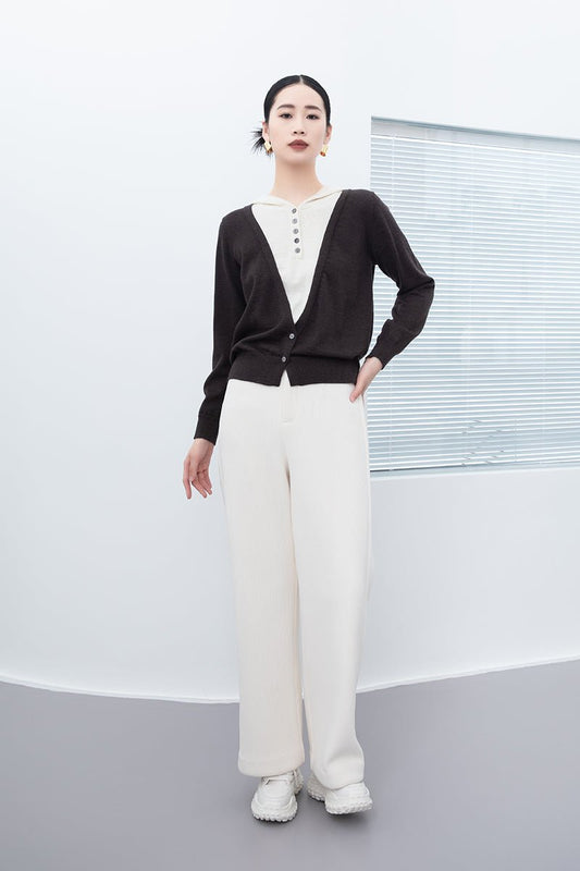 White Wide Leg Pants - SHIMENG