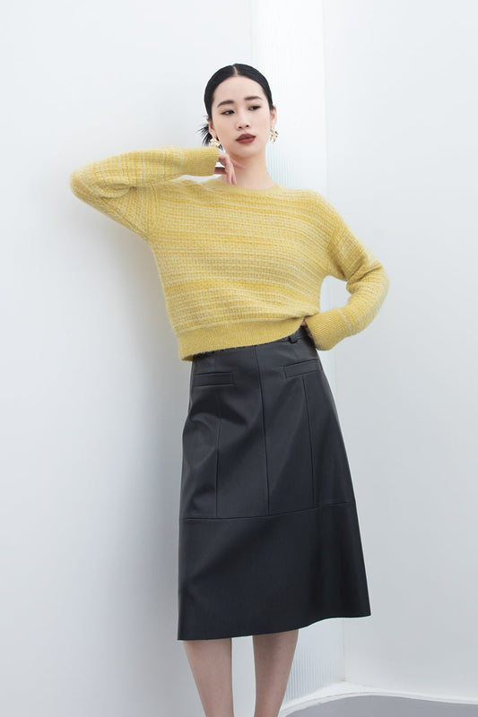 Yellow Oversize Wool Sweater - SHIMENG