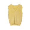 Yellow V Neck Wool Vest - SHIMENG